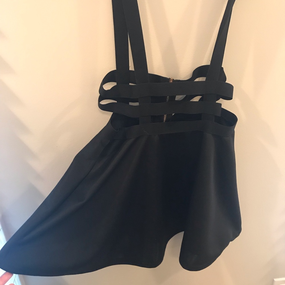 Suspender Caged Black Skirt